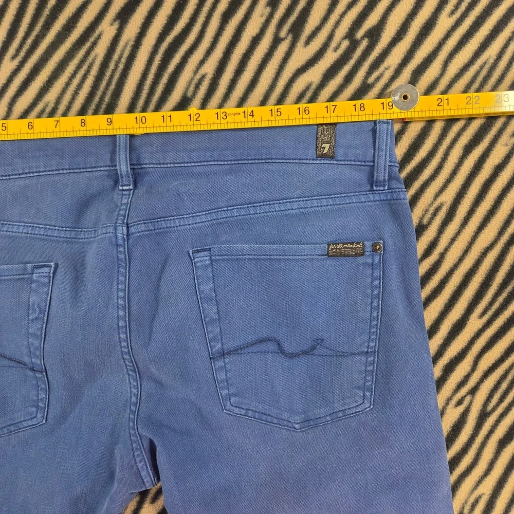 7 For All Mankind Slimmy Slim Straight Jeans Blue Mens Size 36 Stretch